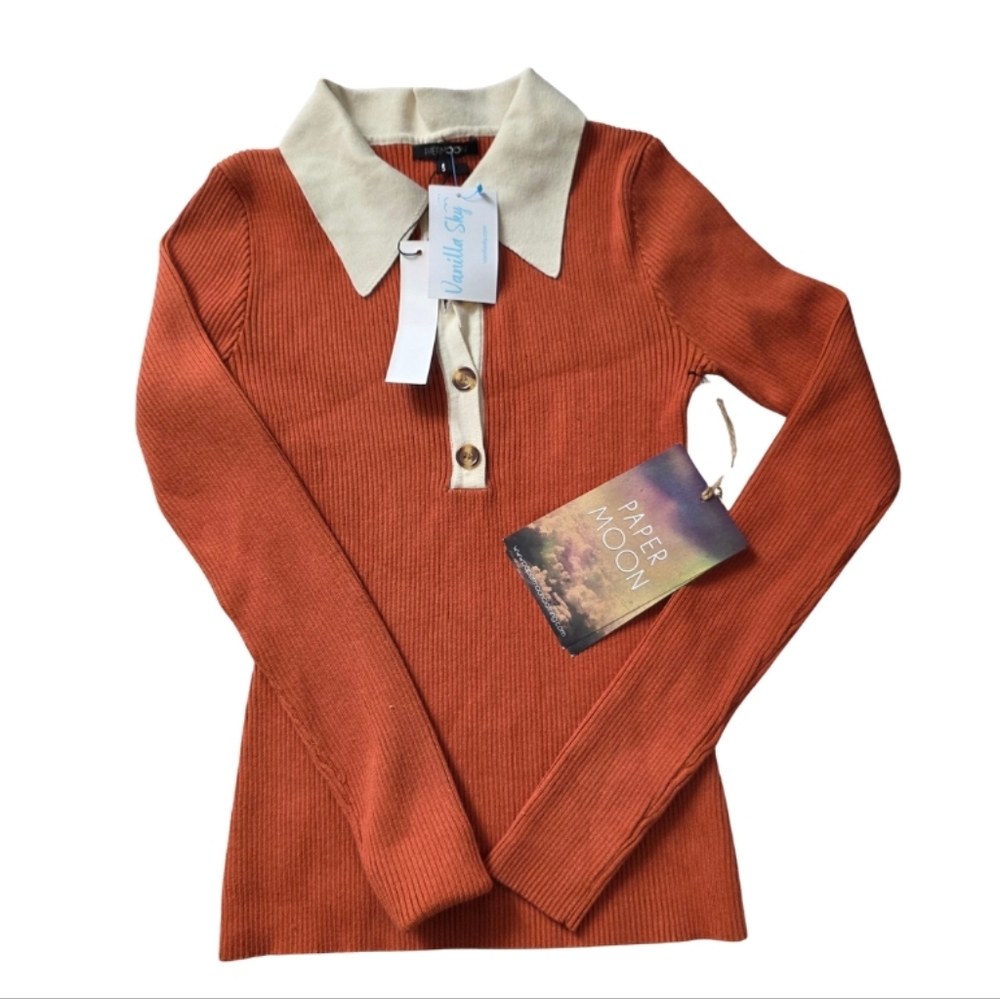 Orange Collared Sweater
